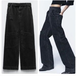 ZARA UTILITY CARGO JEANS